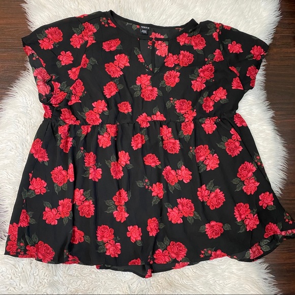 torrid Tops - Torrid Rose Printed Choker Top